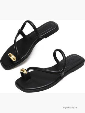 Women's Flat Sandals Open Toe Slingback Slides Casual Summer Beach Flip Flops
